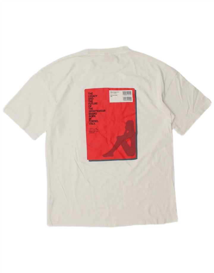 KAPPA Herren-T-Shirt mit Grafik, Größe S, weiße Baumwolle