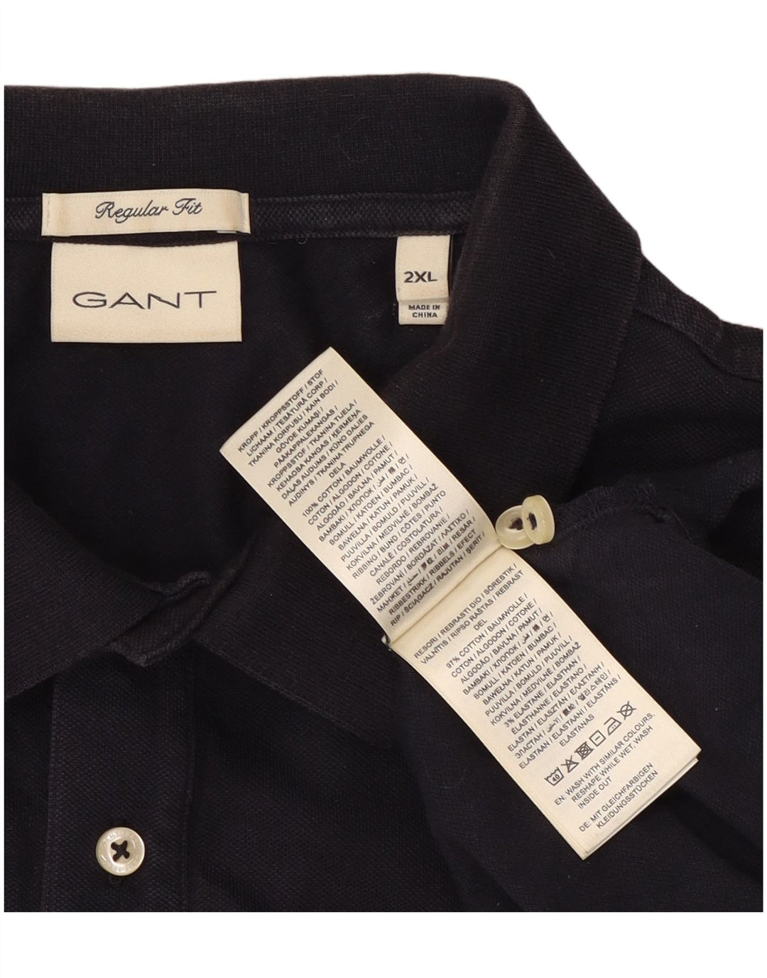 Gant Herren Poloshirt 2XL Marineblau Baumwolle