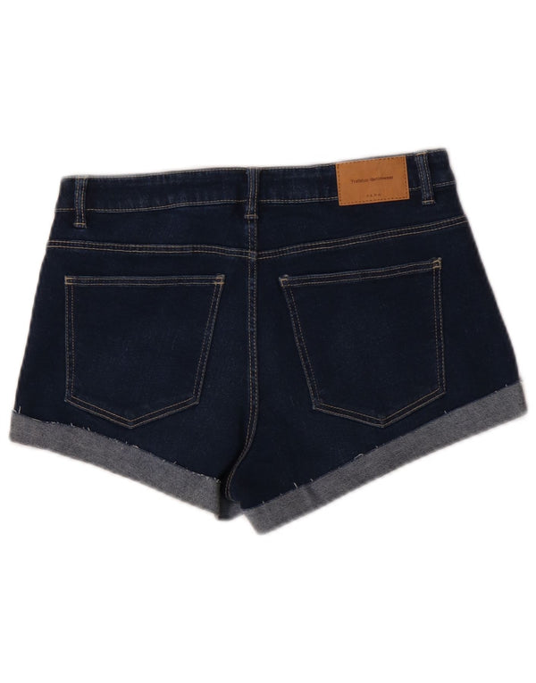 Zara Damen Jeansshorts EU 38 Small W28 Marineblau