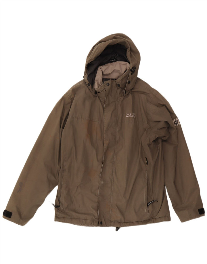 Jack Wolfskin Herren-Windbreakerjacke mit Kapuze, UK 36/38, mittelbeige