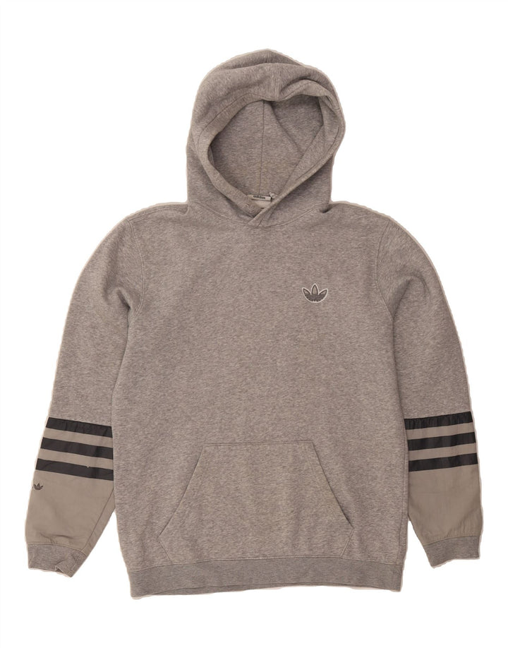 ADIDAS Mens Hoodie Jumper Medium Grey Cotton Vintage Adidas and Second-Hand Adidas from Messina Hembry 