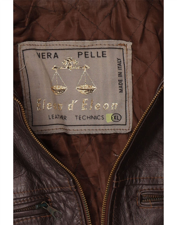 VINTAGE Herren Lederjacke UK 42 XL Braunes Leder