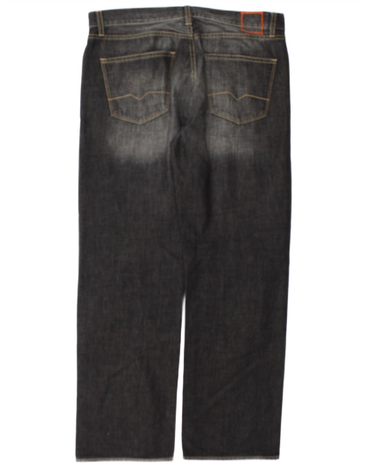 Hugo Boss Herren Straight Jeans W35 L32 Graue Baumwolle