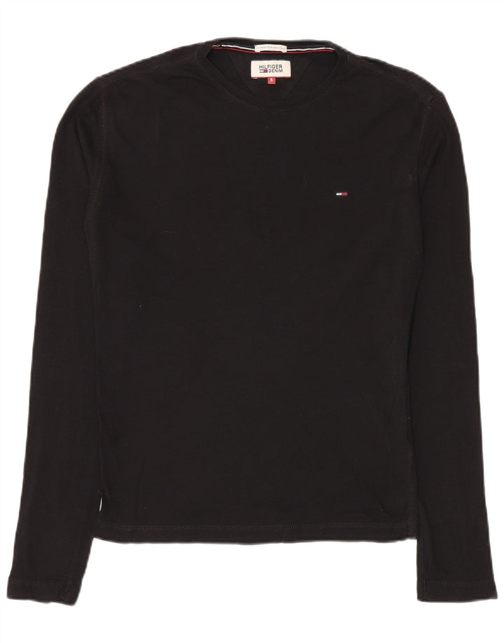TOMMY HILFIGER Herren Top Langarm Small Schwarz Baumwolle