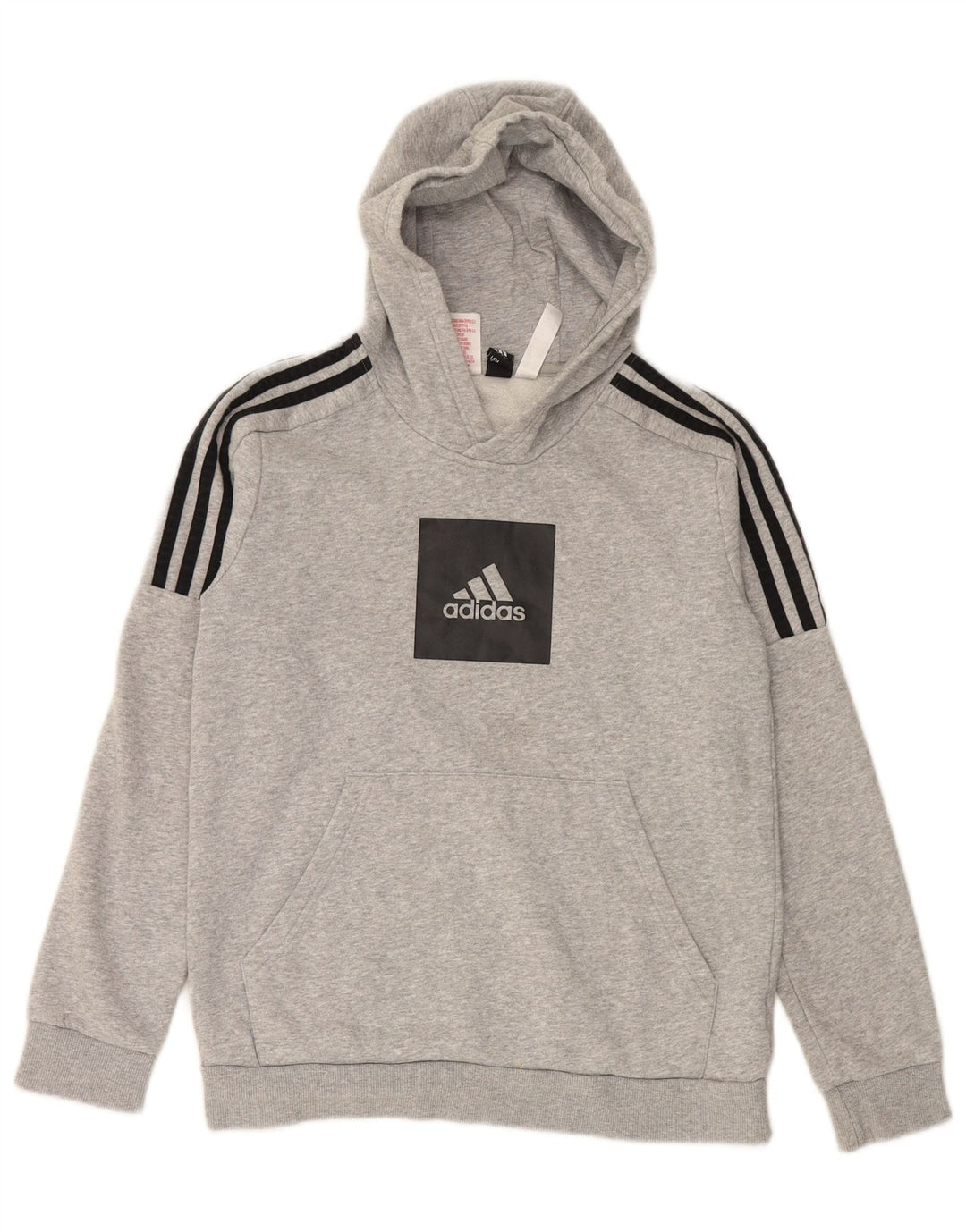 ADIDAS Kapuzenpullover mit Grafik für Jungen, 13–14 Jahre, graue Baumwolle