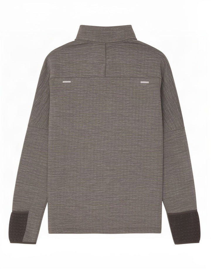 Nike Herren-Pullover-Trainingsanzugoberteil mit Reißverschluss, Größe S, grau geflecktes Polyester