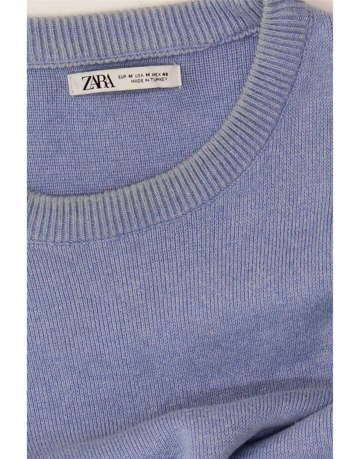 Zara Herren-Pullover mit Rundhalsausschnitt, Mittelblau