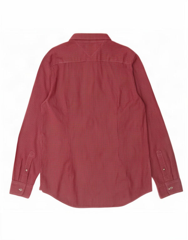 Tommy Hilfiger Herren-Flanellhemd mit schmaler Passform, großes rotes Gingham-Baumwolle