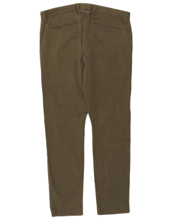 J. Crew Damen Skinny Chino-Hose W33 L30 Khaki Baumwolle