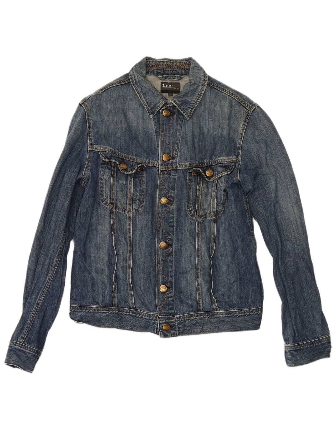 Lee Damen Jeansjacke UK 16 Large Blaue Baumwolle