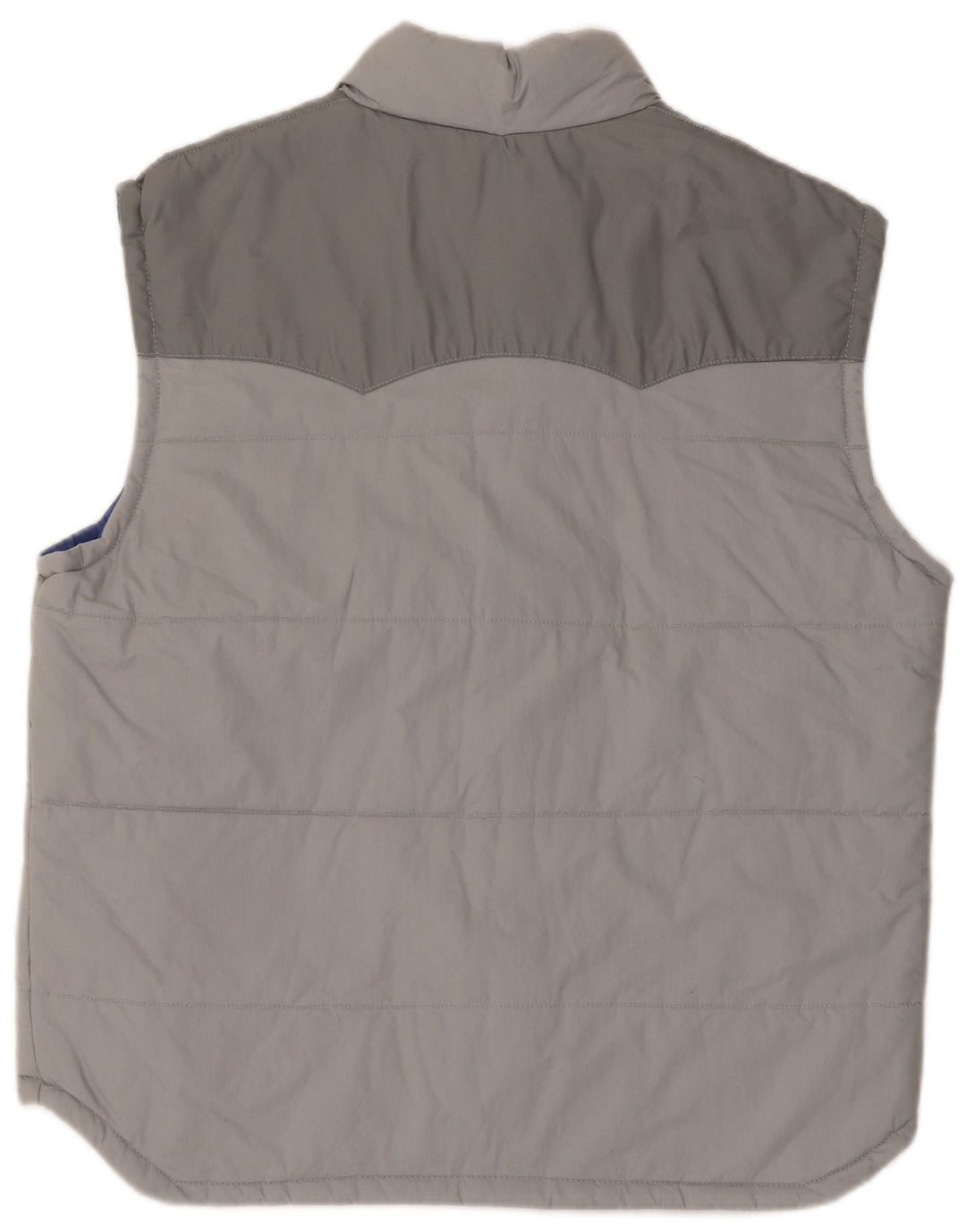 Vintage Herren Wattierte Weste IT 54 2XL Grau Farbblock