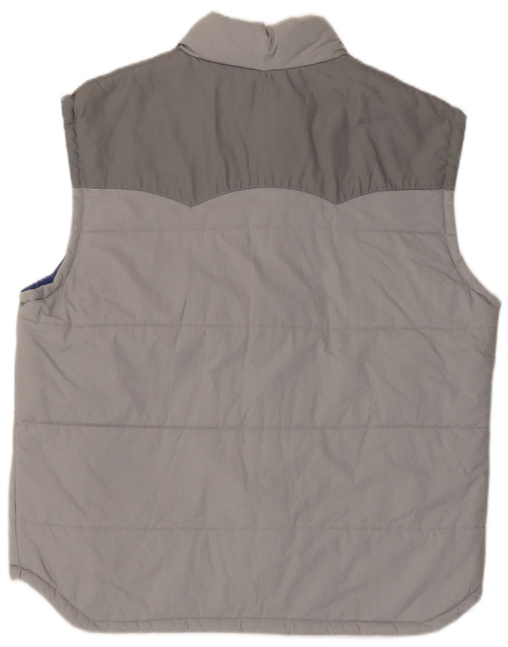 Vintage Herren Wattierte Weste IT 54 2XL Grau Farbblock