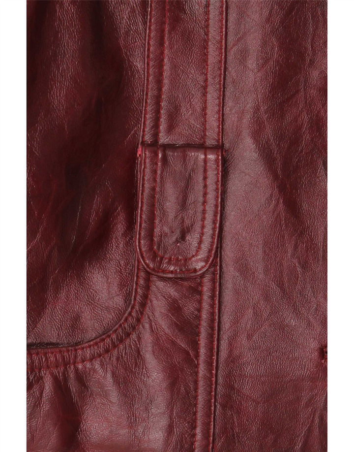 Vintage Damen Lederjacke UK 26 5XL Burgund