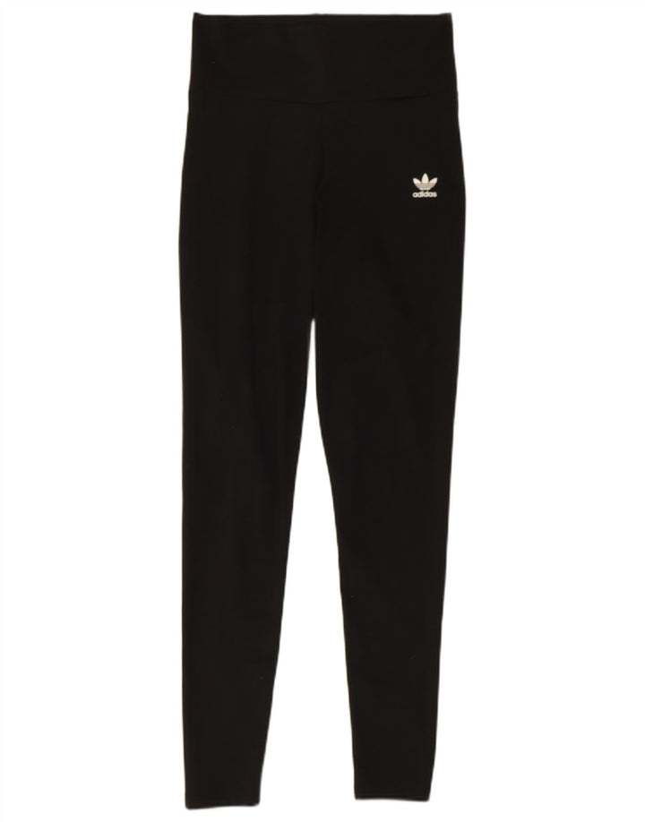 ADIDAS Womens Leggings UK 10 Small  Black Polyester
