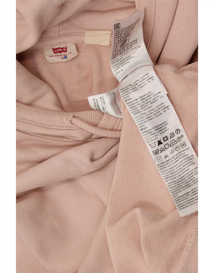 LEVI'S Damen-Übergröße-Kapuzenpullover, UK-Größe 14, mittelrosa, Baumwolle