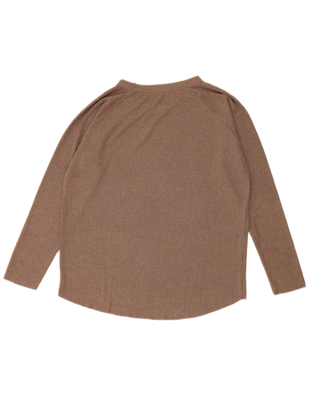 Zara Damen Übergroßes Top Langarm UK 10 Small Braun
