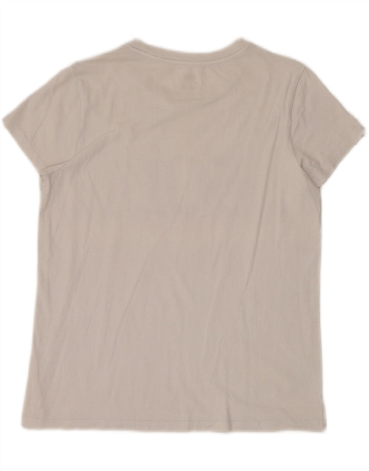 LEVI'S Damen Grafik-T-Shirt-Oberteil UK 14 Mittelweiß