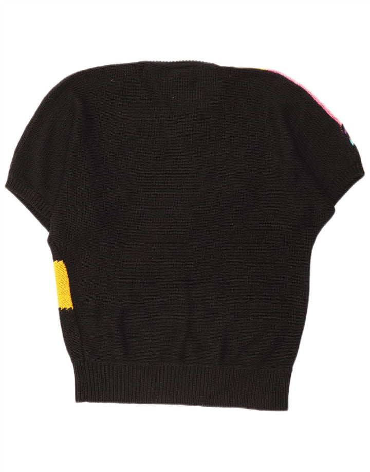 Yessica Damen-Pullover mit Rundhalsausschnitt, EU 40/42, Mittelschwarz, Farbblock
