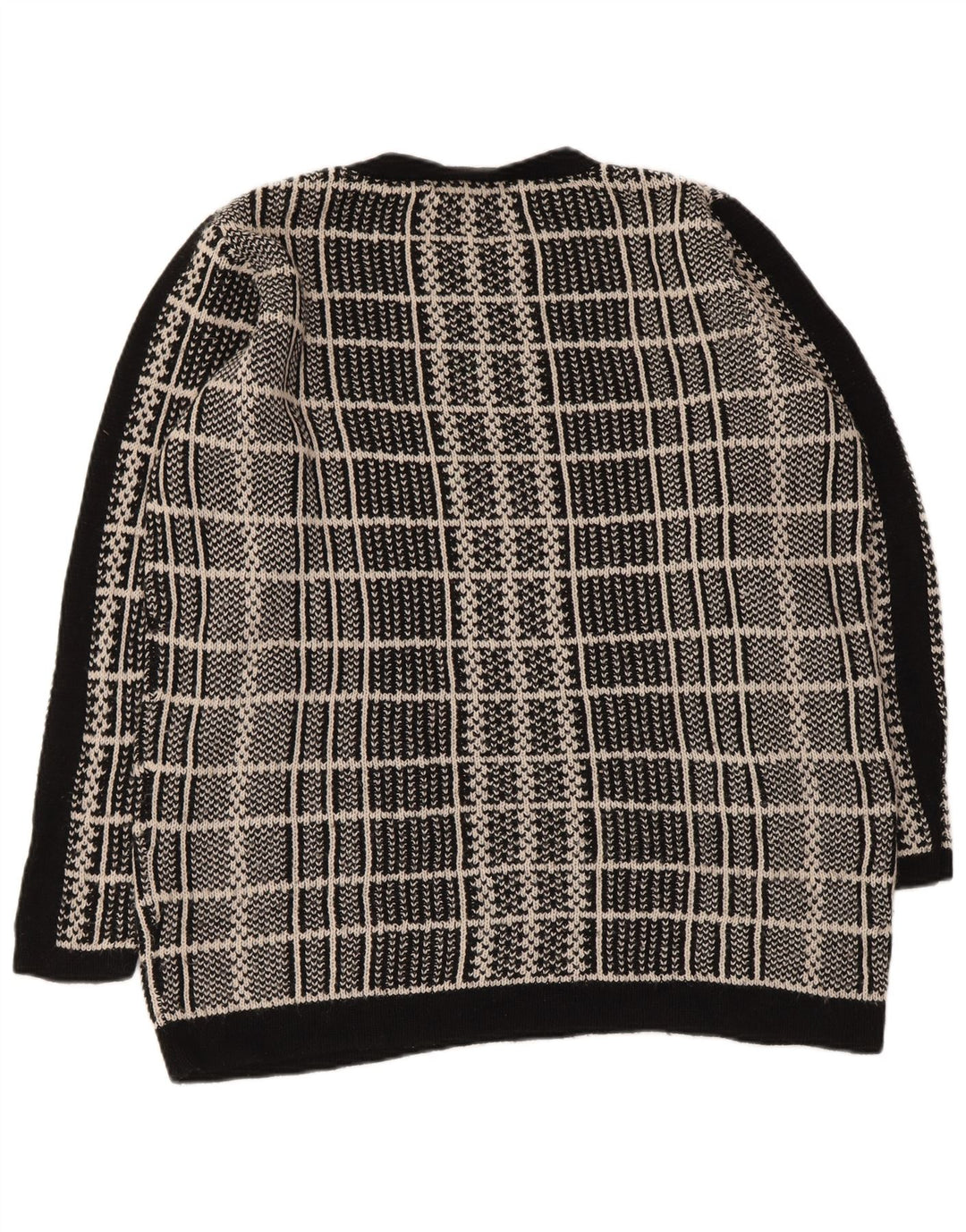 MARKS & SPENCER Damen-Pullover mit Rundhalsausschnitt, Gr. 16, groß, schwarz kariert