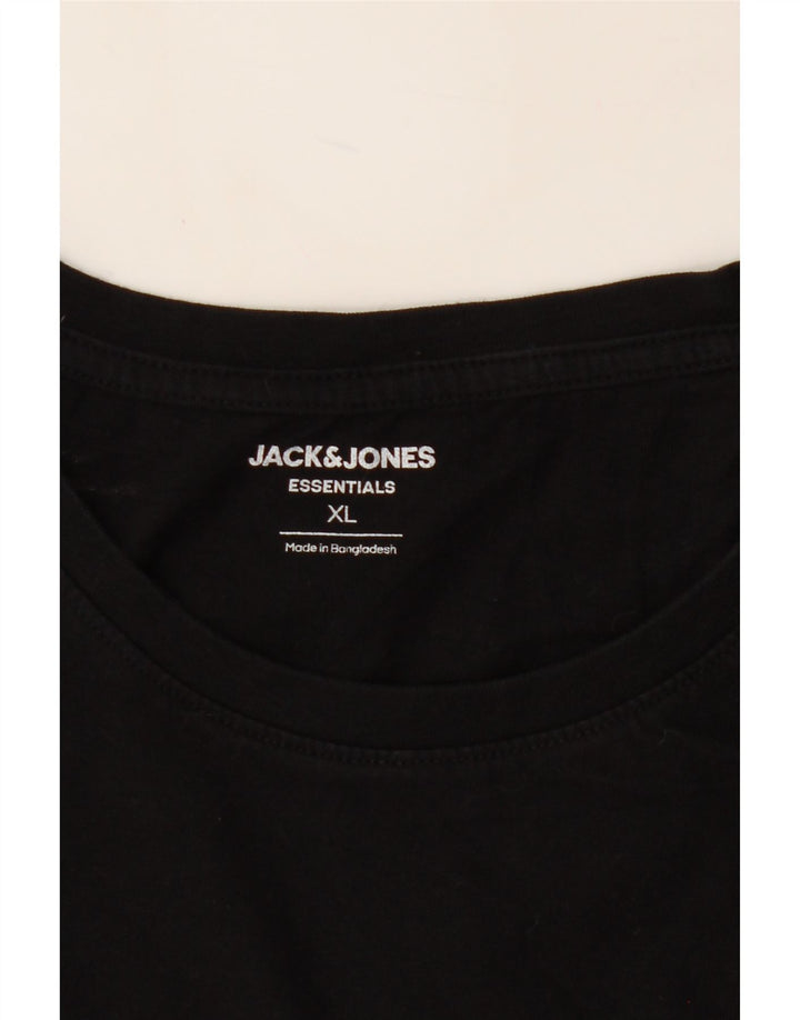 JACK & JONES Mens T-Shirt Top XL Black Cotton Vintage Jack & Jones and Second-Hand Jack & Jones from Messina Hembry 