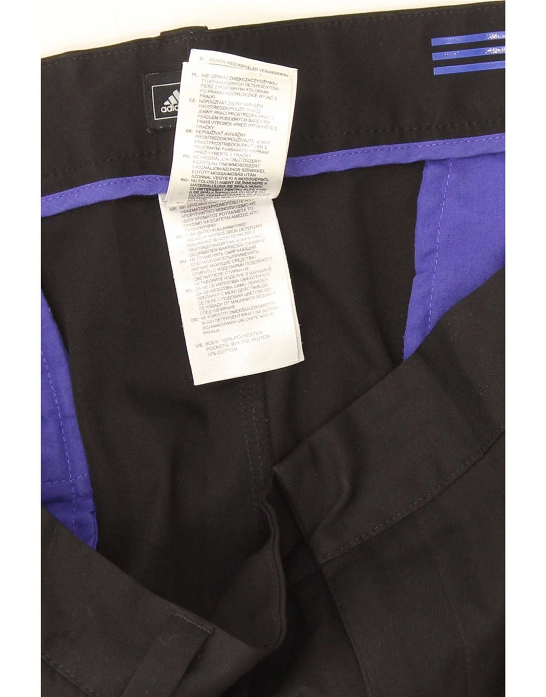 Adidas Herren gerade Anzughose W40 L30 Schwarz Polyester