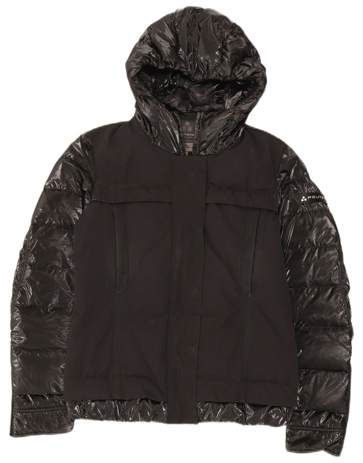 PEUTEREY Wattierte Damenjacke mit Kapuze IT 42 Mittelschwarzes Polyamid