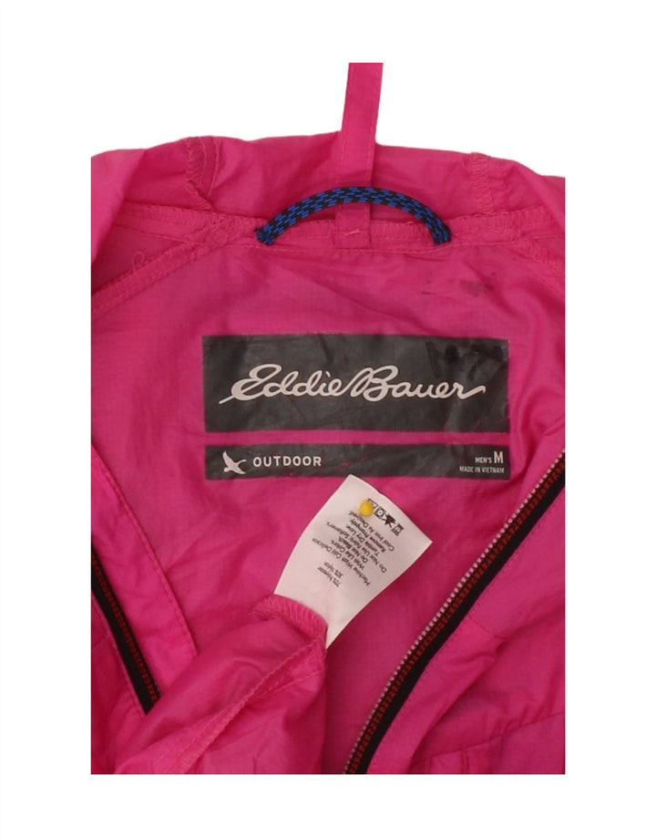 EDDIE BAUER Mens Hooded Rain Jacket UK 38 Medium Pink Polyester Vintage Eddie Bauer and Second-Hand Eddie Bauer from Messina Hembry 
