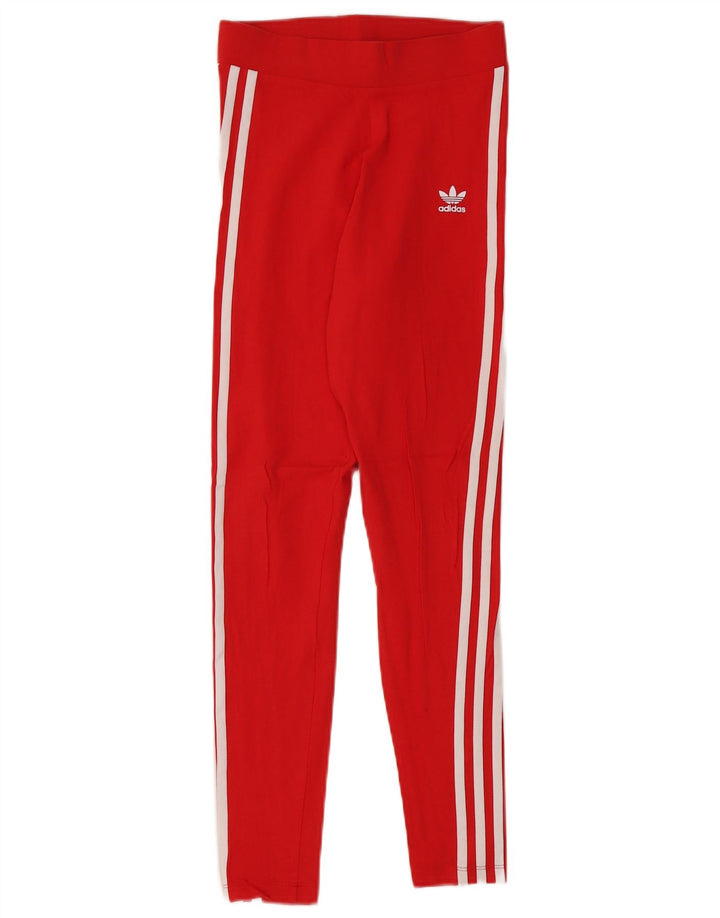 Adidas Damen Leggings UK 10 Small Rote Baumwolle