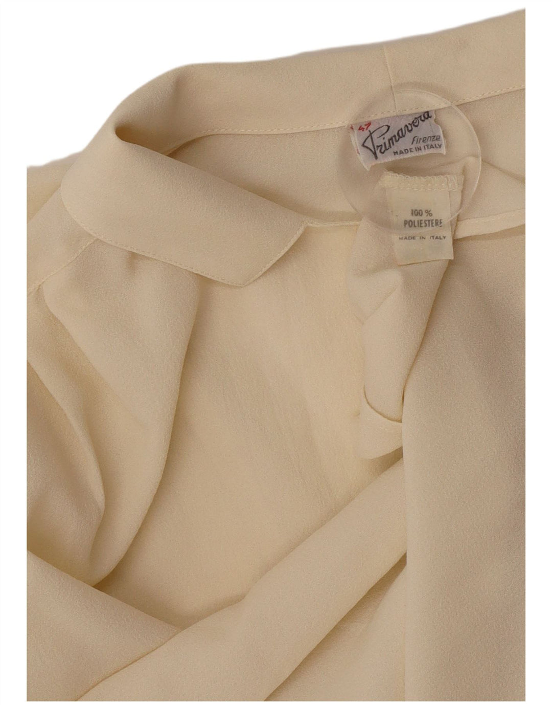 Vintage Damen Hemdbluse IT 47 XL Beige Polyester