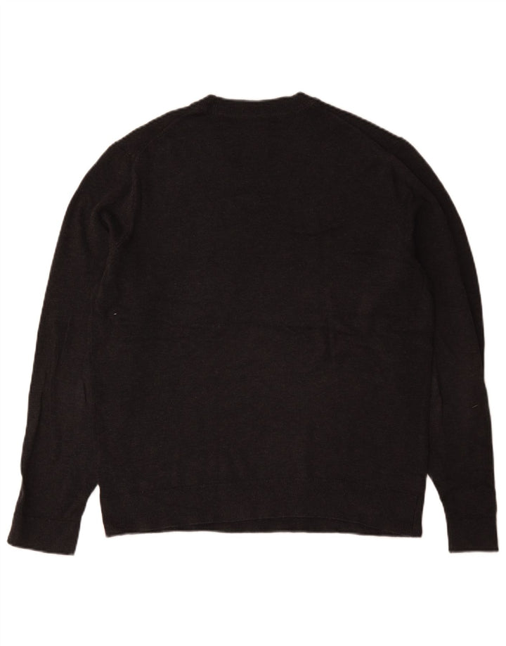 Abercrombie & Fitch Herren-Pullover mit Rundhalsausschnitt, mittelgraue Baumwolle