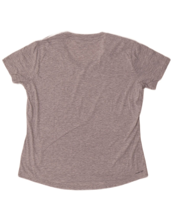 Adidas Damen T-Shirt Top UK 16/18 Large Grau Polyester