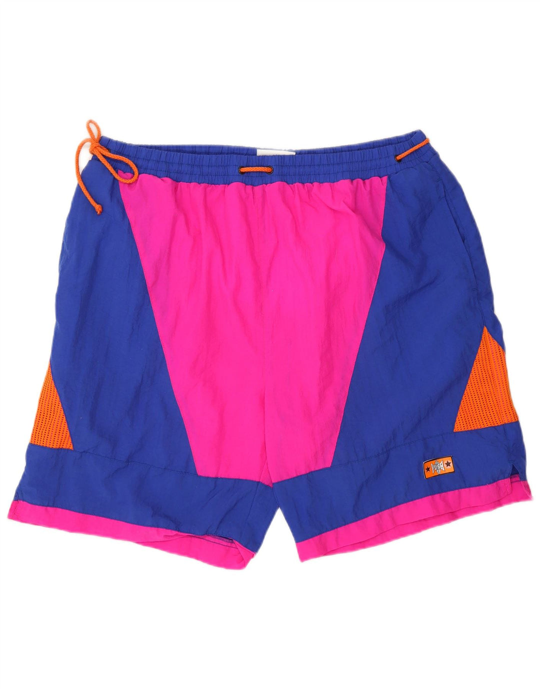 Vintage Herren Badeshorts XL Blau Colourblock Nylon