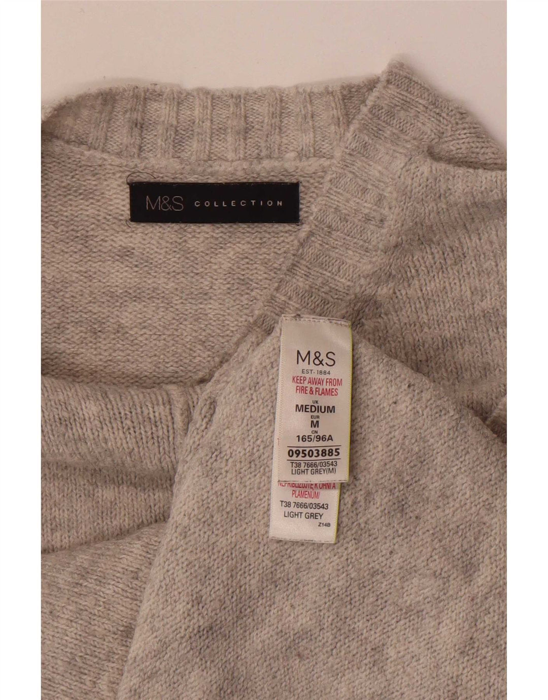 Marks & Spencer Damen-Pullover mit Rundhalsausschnitt, UK 14, mittelgraues Acryl