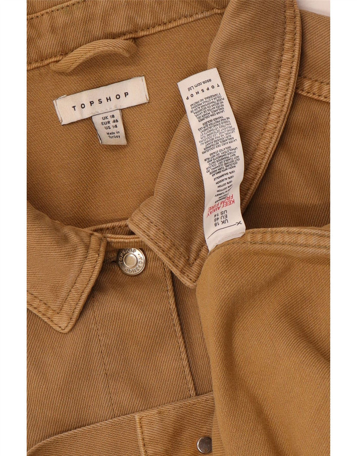 Zara Damen Übergroße Jeansjacke UK 18 XL Braune Baumwolle