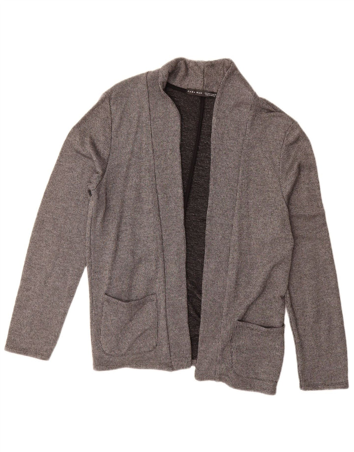 Zara Herren-Cardigan-Pullover, klein, Grau