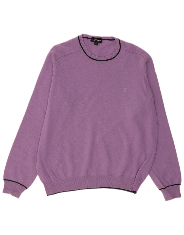 JECKERSON Damen Pullover mit Rundhalsausschnitt UK 18 XL Lila Wolle