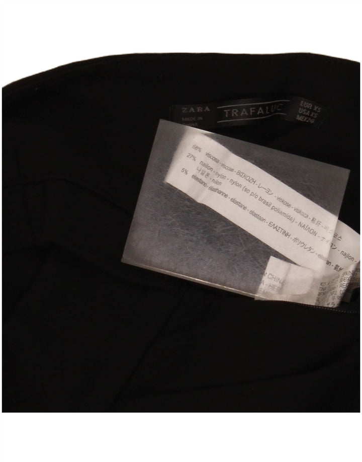 ZARA Damen High Rise Casual Shorts XS W24 Schwarze Viskose