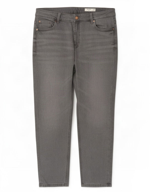 Marks & Spencer Damen The Lily Slim Jeans UK 16 Large W34 L27 Graue Baumwolle