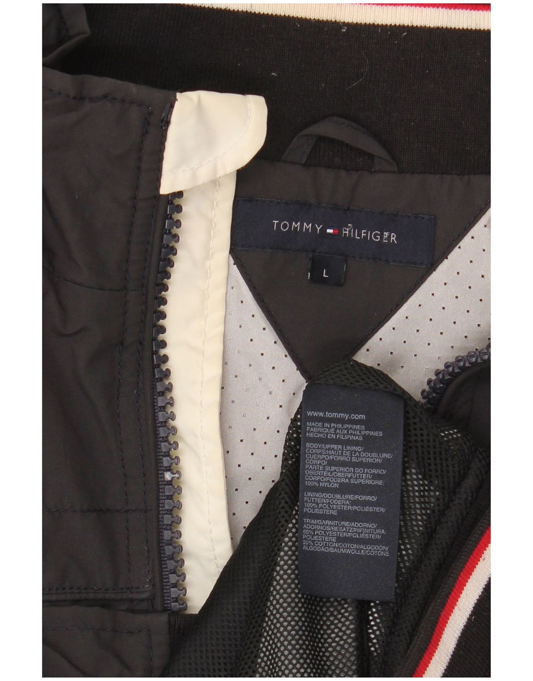 Tommy Hilfiger Herren Bomberjacke UK 40 Large Graues Nylon