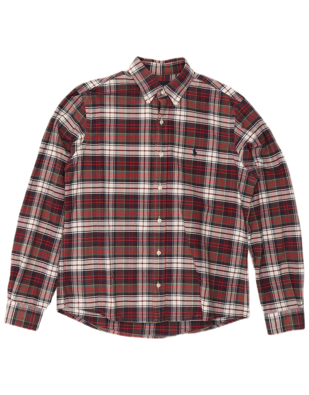 RALPH LAUREN Herren-Flanellhemd, mittelgroß, mehrfarbig, kariert, Baumwolle