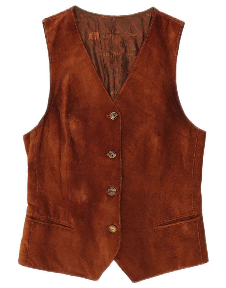 Vintage Damen Wildlederweste IT 42 Mittelbraun