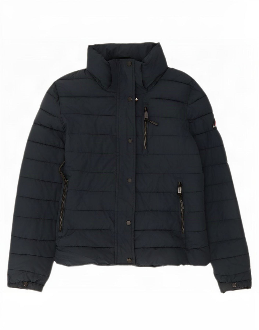 Superdry Damen Wattierte Jacke UK 10 Small Marineblau Polyester