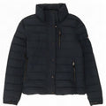 Superdry Damen Wattierte Jacke UK 10 Small Marineblau Polyester