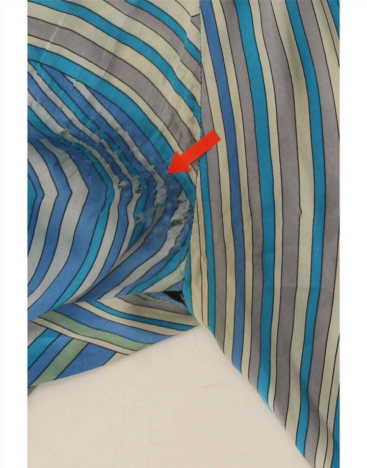 Vintage Damen Shirt UK 20 2XL Blau Geometrisch