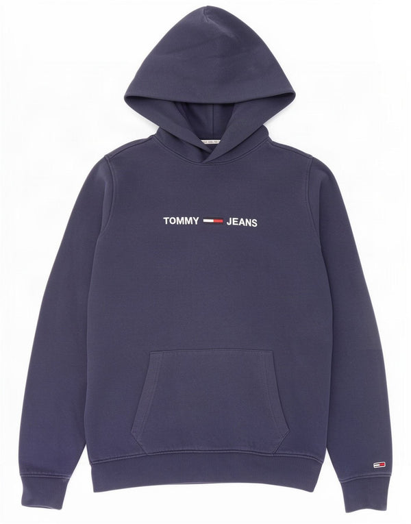 Tommy Hilfiger Damen-Pullover mit grafischem Kapuzenpullover, mittelmarineblaue Baumwolle