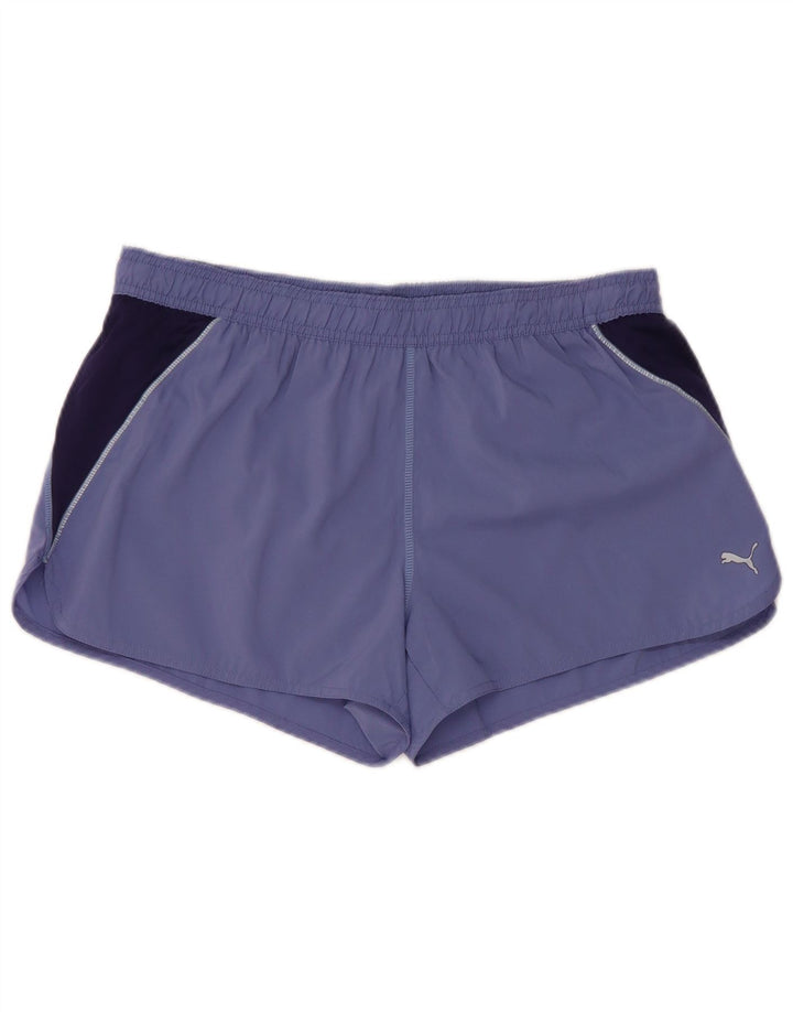 Puma Damen Sportshorts UK 14 Large Lila Colourblock Polyester