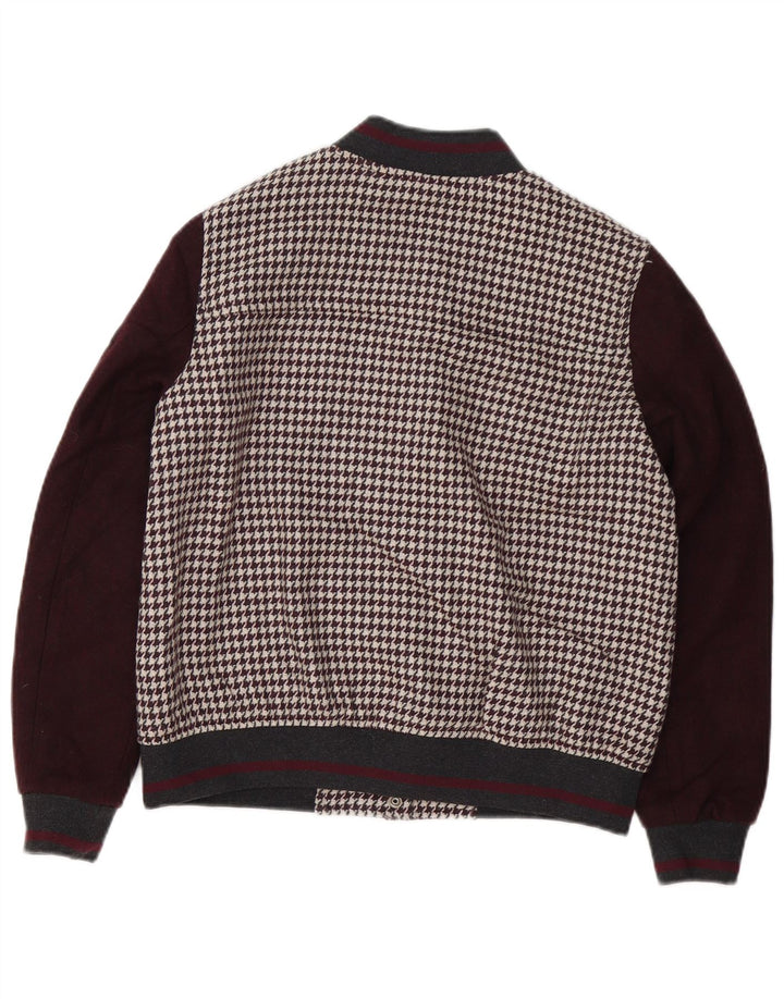 Übergroße College-Jacke von Zara für Damen, UK 10, kleine braune Hahnentrittmuster