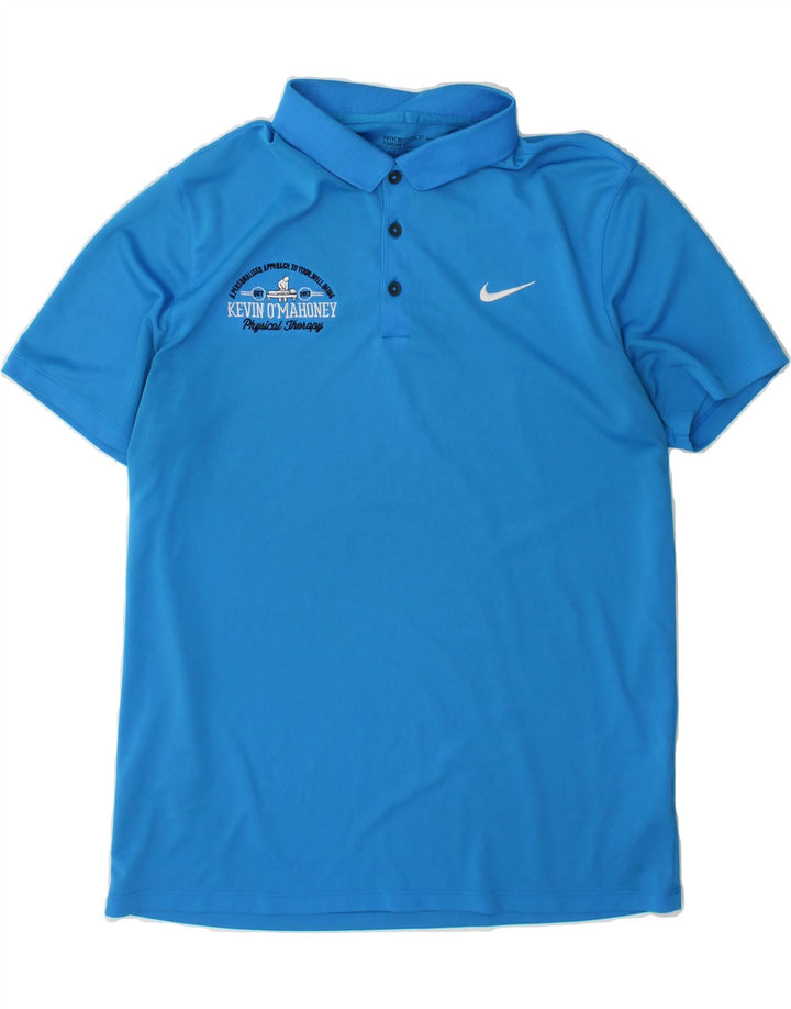 NIKE Mens Dri Fit Standard Fit Polo Shirt Large Blue Polyester Vintage Nike and Second-Hand Nike from Messina Hembry 