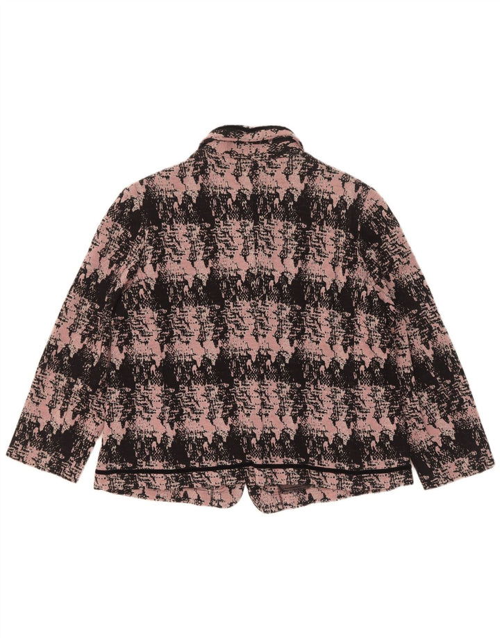 Domina Damen-Blazer mit abstraktem Muster und 5 Knöpfen, IT 52, 2XL, rosa Wolle