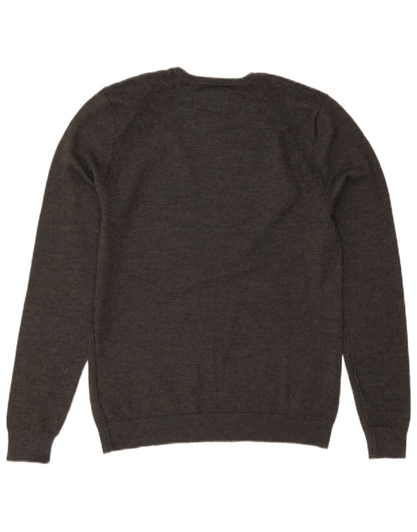 Guess Damen-Pullover mit Rundhalsausschnitt, UK 12, mittelgrüne Wolle